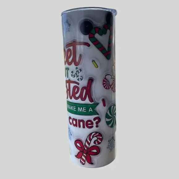 Sweet and Twisted Candy Cane Christmas 20oz Tumbler NEW - Picture 3 of 7